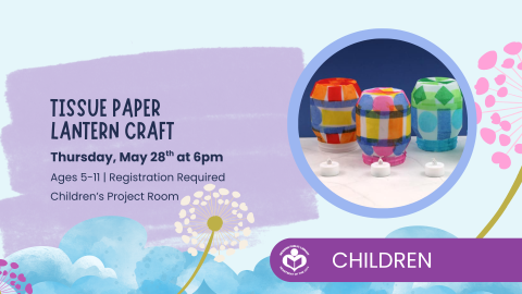 Tissue paper lanterns made with plastic jugs to right of verbiage