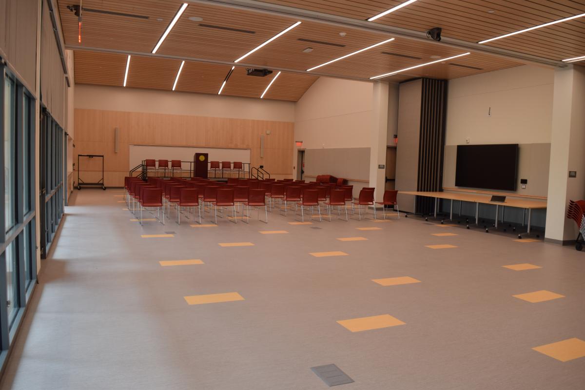 Meeting Rooms 1+2+3 open for our largest meeting space. 