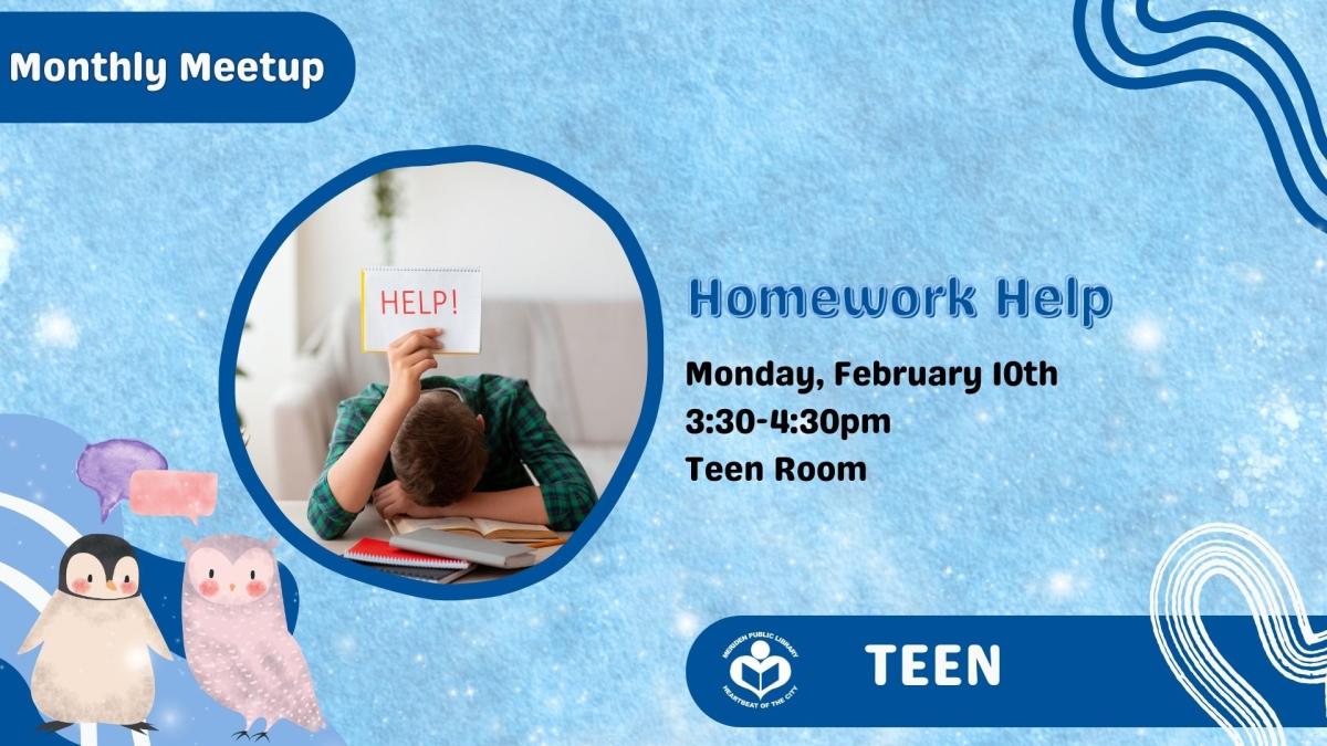 Student holding up "help" sign to left of verbiage 