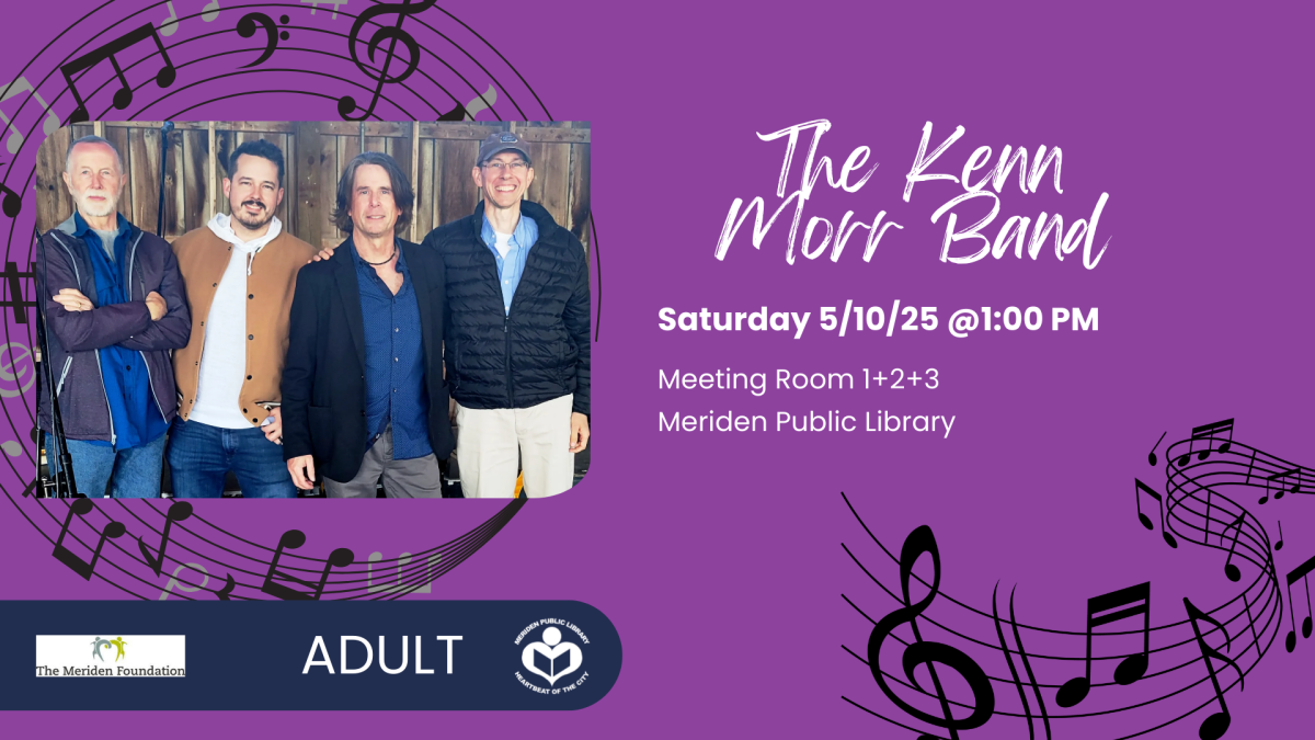 Kenn Morr band to left of verbiage over purple background 