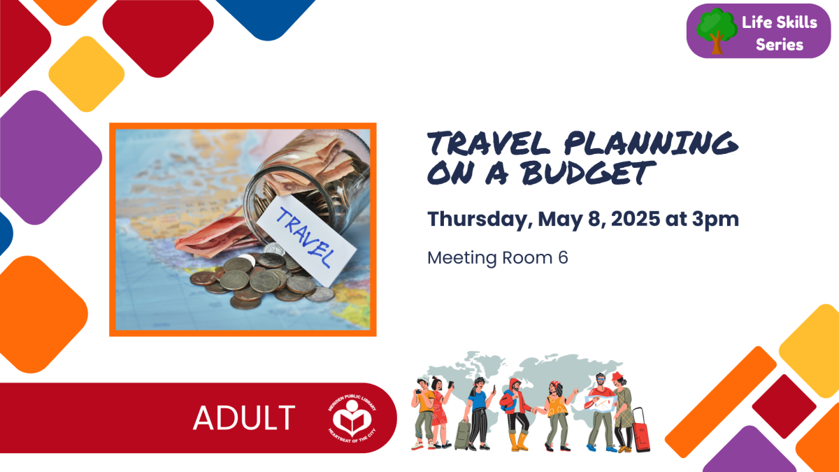 Coins spread over a map to left of verbiage 