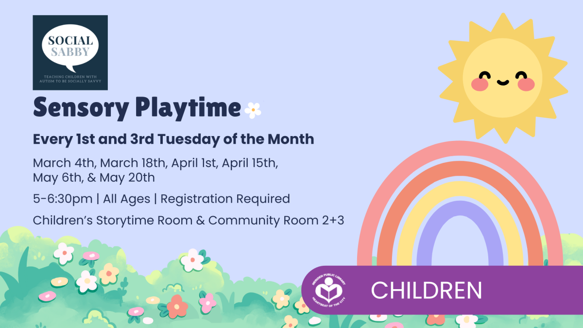 Smiling sun over rainbow to right of verbiage 