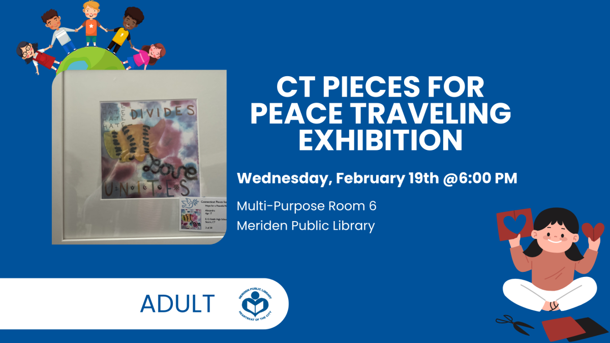 CT Pieces for Peace Traveling Exhibition art to left of verbiage 