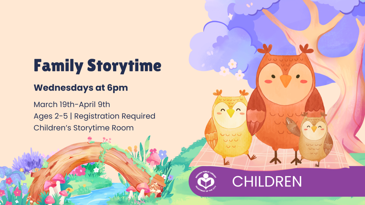 Owl family under tree to right of verbiage 