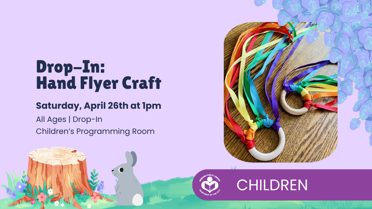 Ribbon hand flyer crafts to right of verbiage 