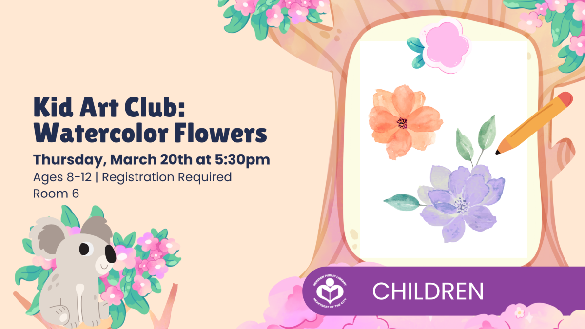 Watercolor flowers inside a tree to right of verbiage 