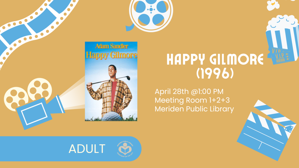 Happy Gilmore film poster to left of verbiage 