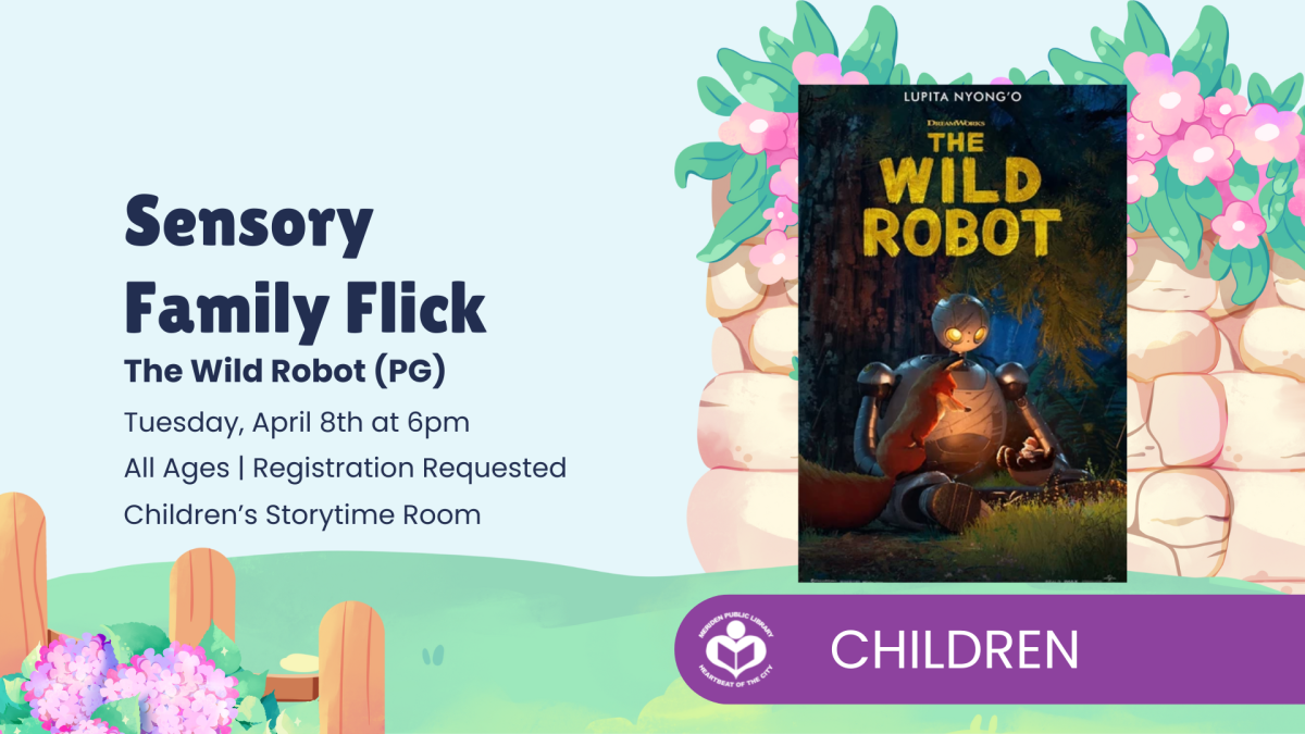 Wild Robot film poster to right of verbiage