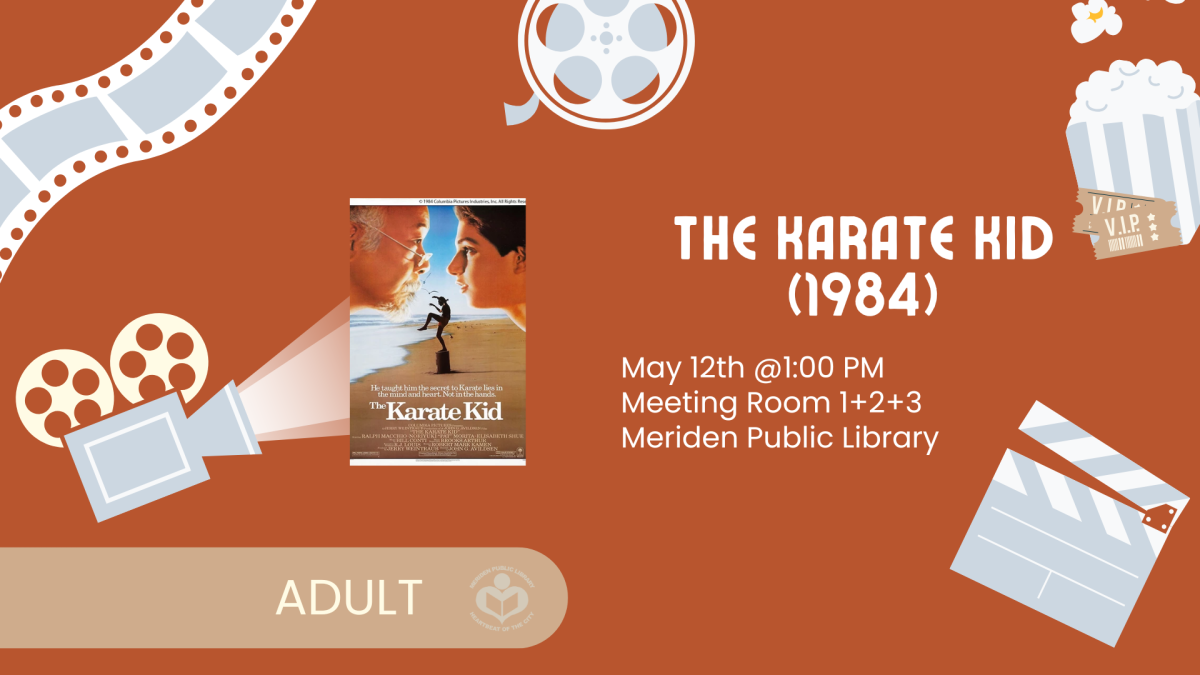 Karate Kid film poster to left of verbiage 