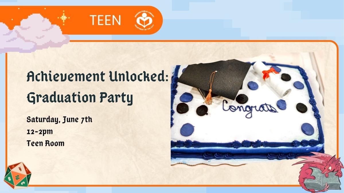 Graduation cake to right of verbiage 