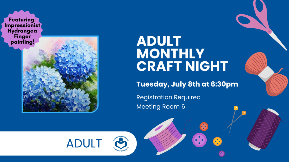 Impressionist hydrangea finger painting craft to left of verbiage 