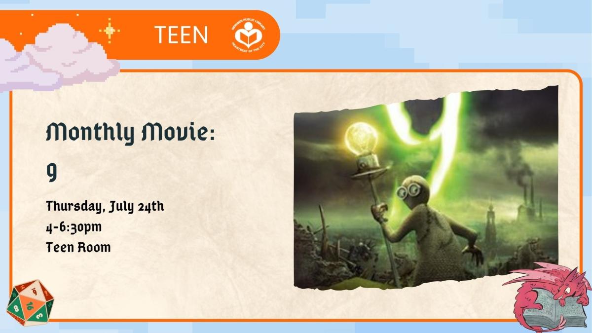 9 film poster to right of verbiage 