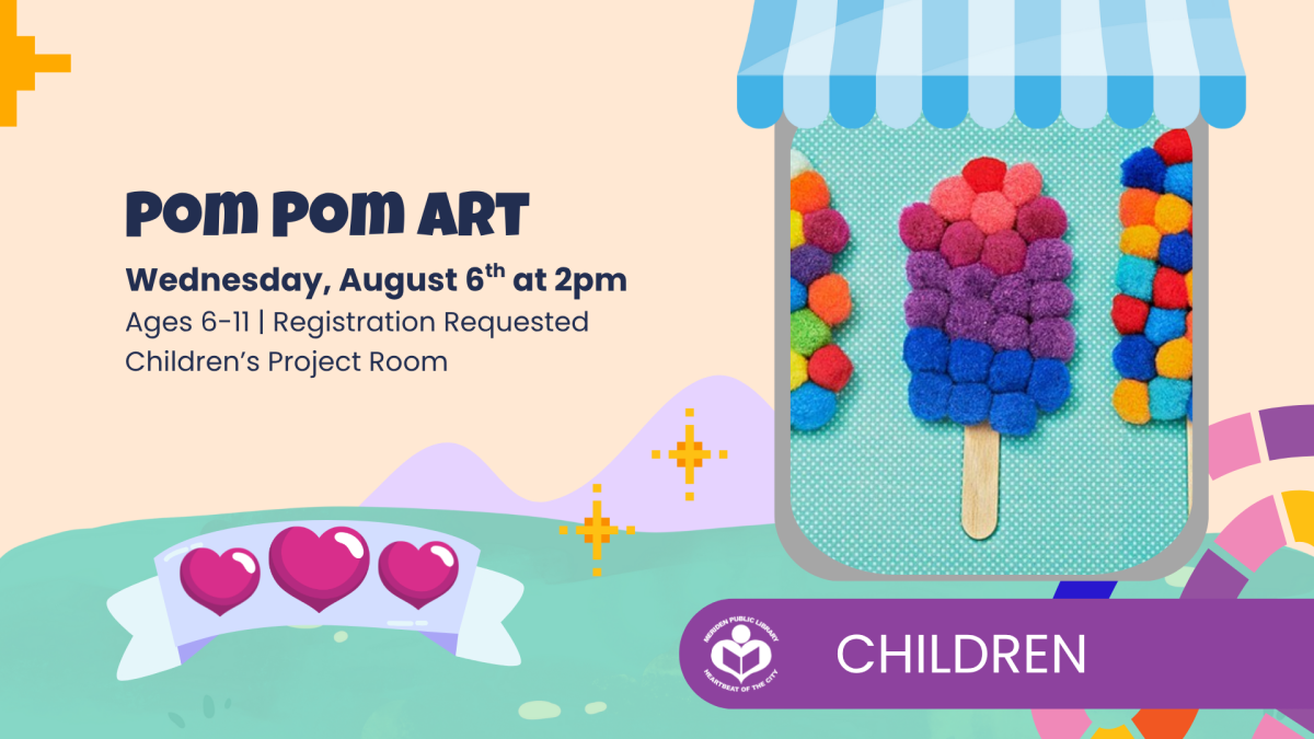 Pom pom craft to right of verbiage