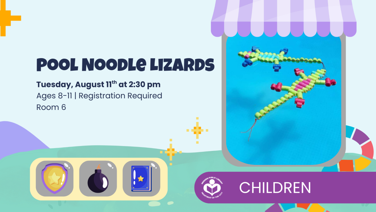 Pool noodle lizard to right of verbiage 