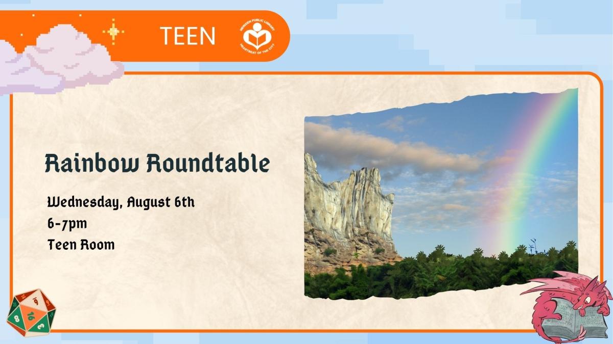 Rainbow to right of verbiage 