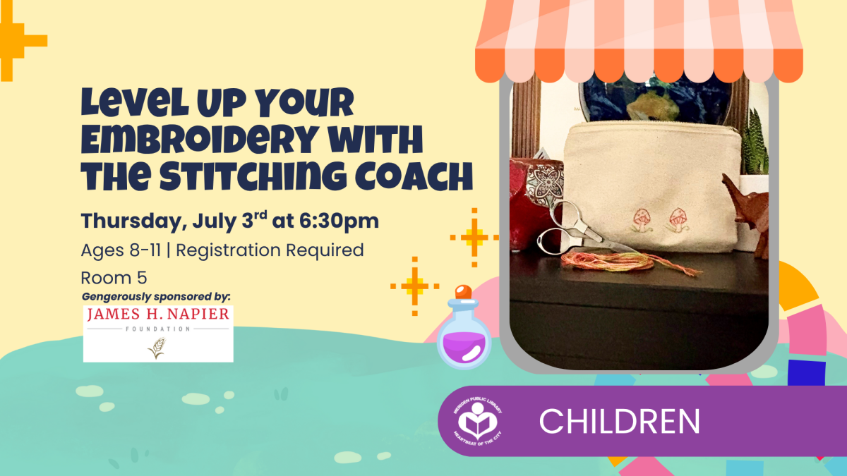 Mushrooms embroidered on tote bag to right of verbiage 