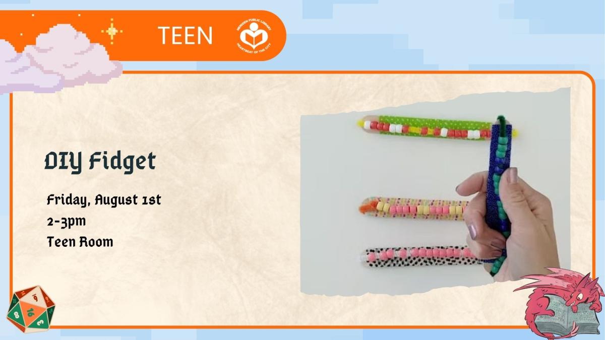 DIY fidget spinner to right of verbiage 