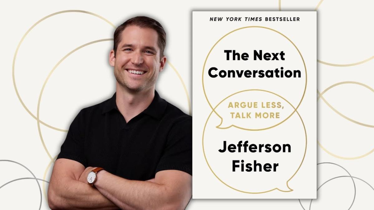 Communication Expert Jefferson Fisher to left of his book