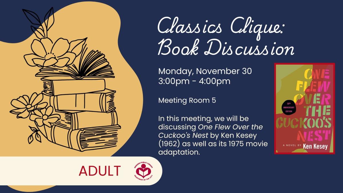 One Flew Over the Cuckoo's Nest novel to right of verbiage 