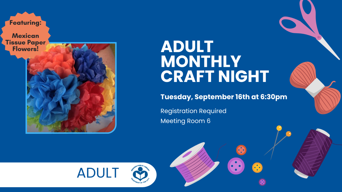 Picture of tissue paper flowers on left hand side with verbiage on the right