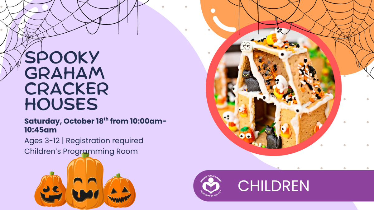 Spooky graham cracker house to right of verbiage 