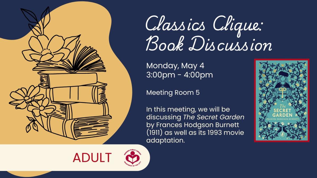 the Secret Garden novel to right of verbiage