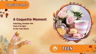 flowers and mini cakes to right of verbiage 