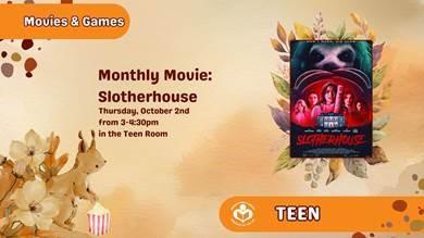 slotherhouse movie poster to right of verbiage 