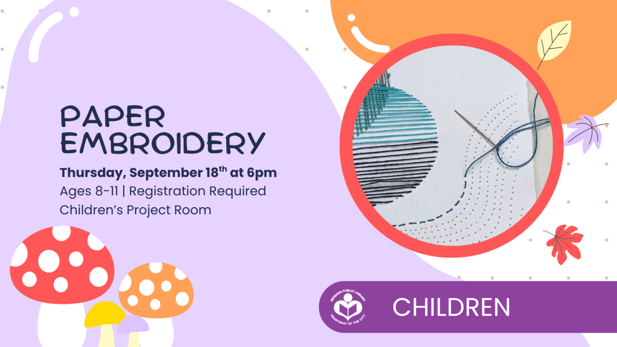 Paper embroidery craft to right of verbiage 