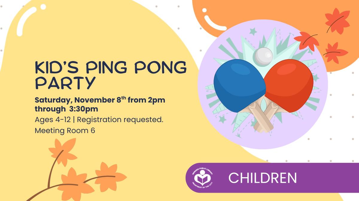 Ping pong paddles to right of verbiage