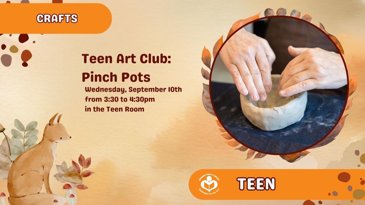 Pinch pots craft to right of verbiage 