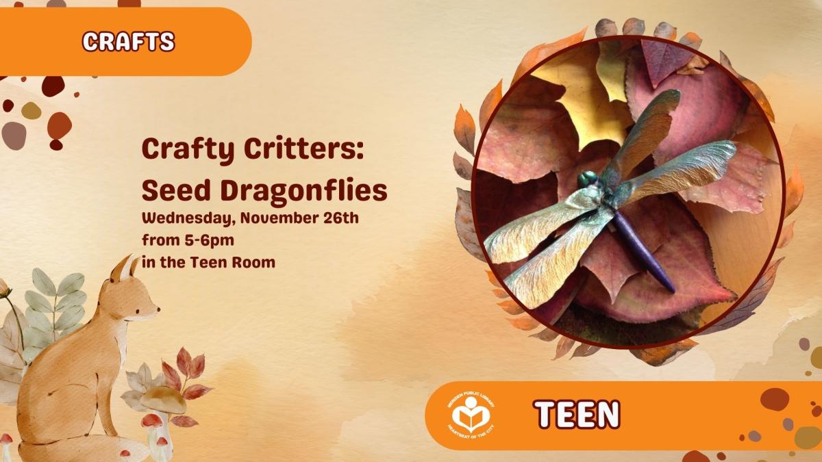 fall leaf dragonfly to right of verbiage 