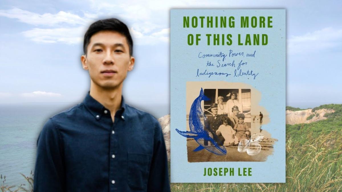 Journalist  Joseph Lee to left of his book