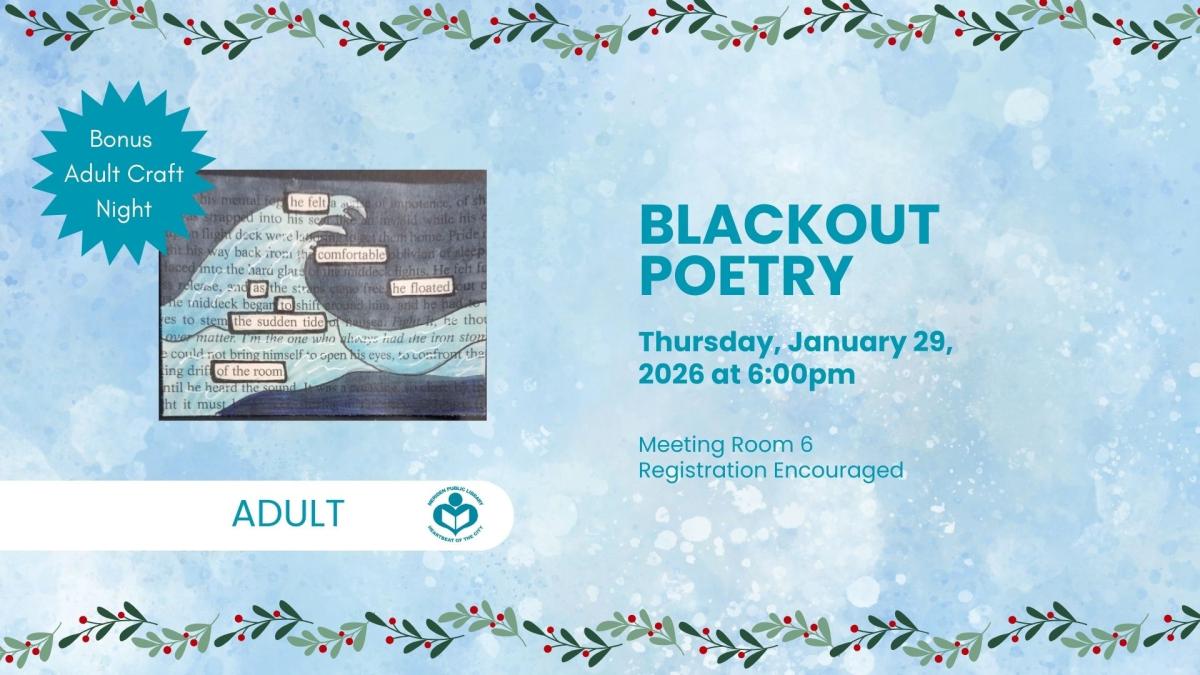 Blackout poetry to left of verbiage