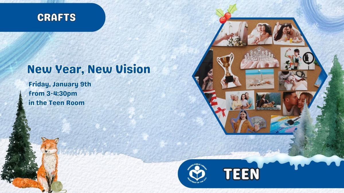 bulletin board with pictures to right of verbiage 