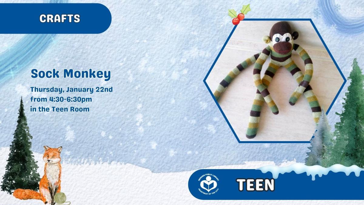 sock monkey to right of verbiage