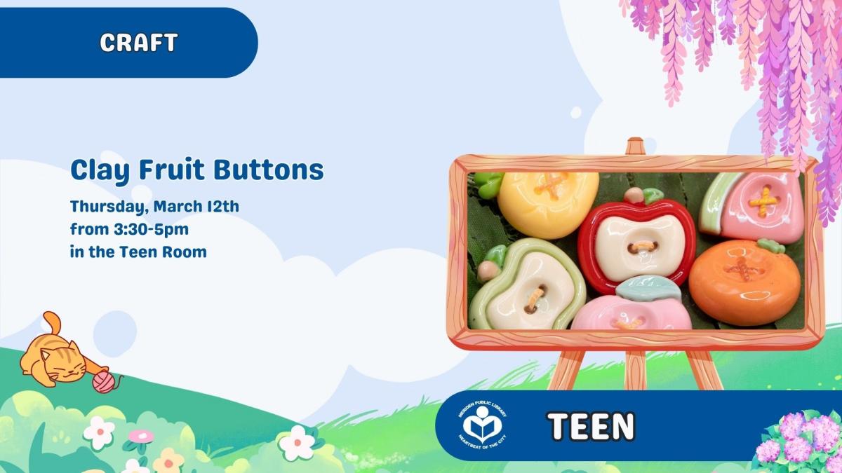 buttons with various fruit designs to right of verbiage