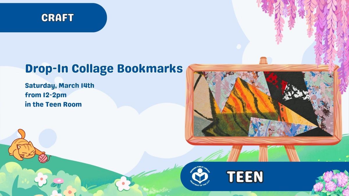 abstract collage art to right of verbiage