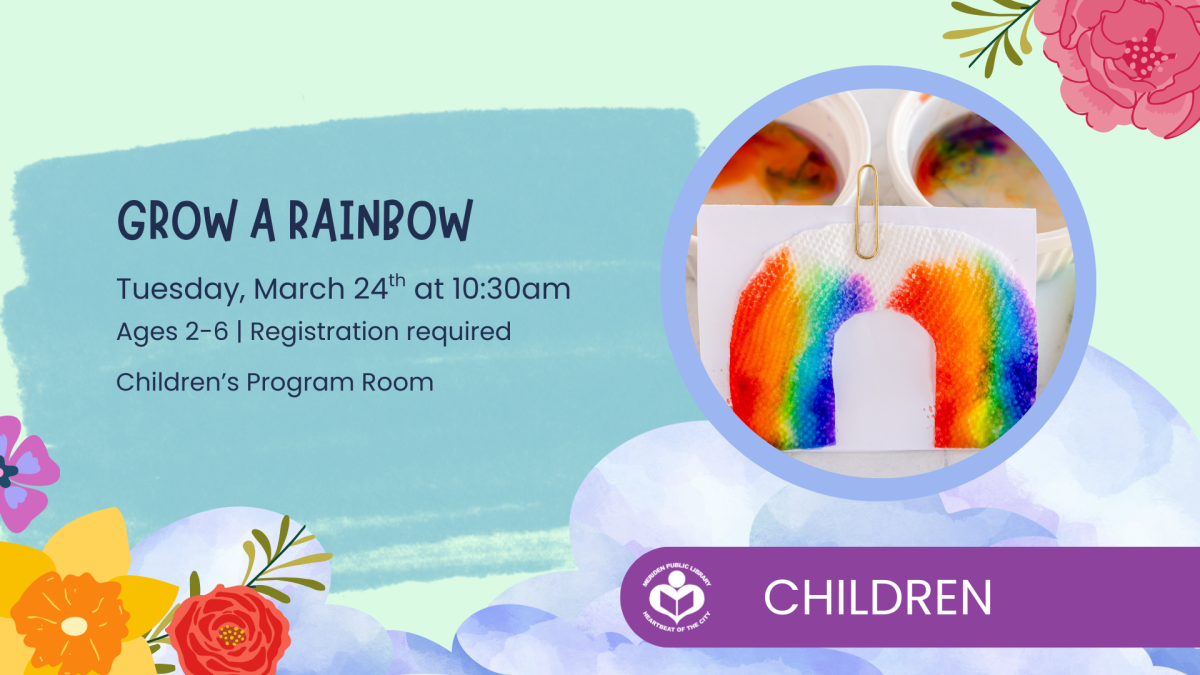 Rainbow colors on paper towel to right of verbiage