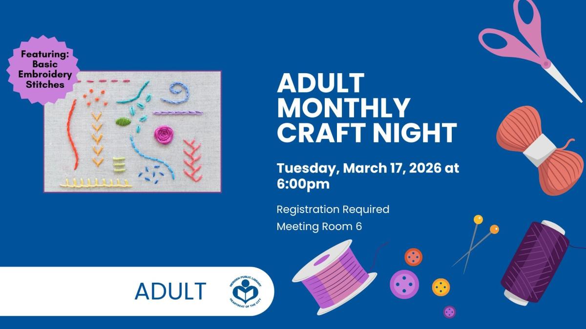 Embroidery craft to left of verbiage 