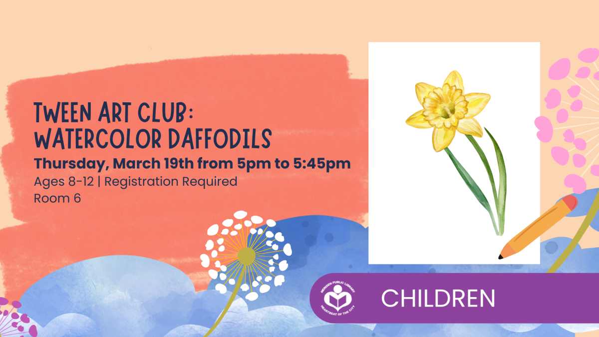 Watercolor daffodil to right of verbiage 