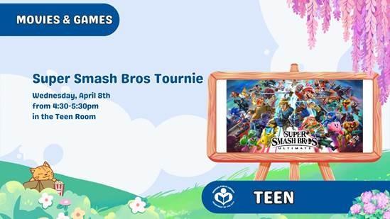 super smash bros cover to right of verbiage