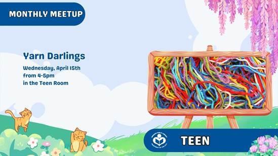 multicolored yarn to right of verbiage