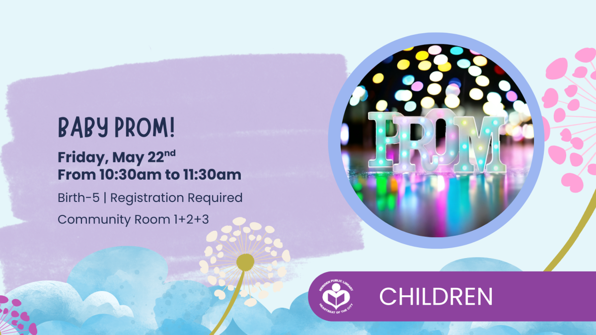 the word prom spelled in colorful letters with glowing lights to right of verbiage