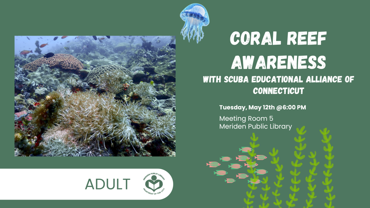 Coral reef to left of verbiage 