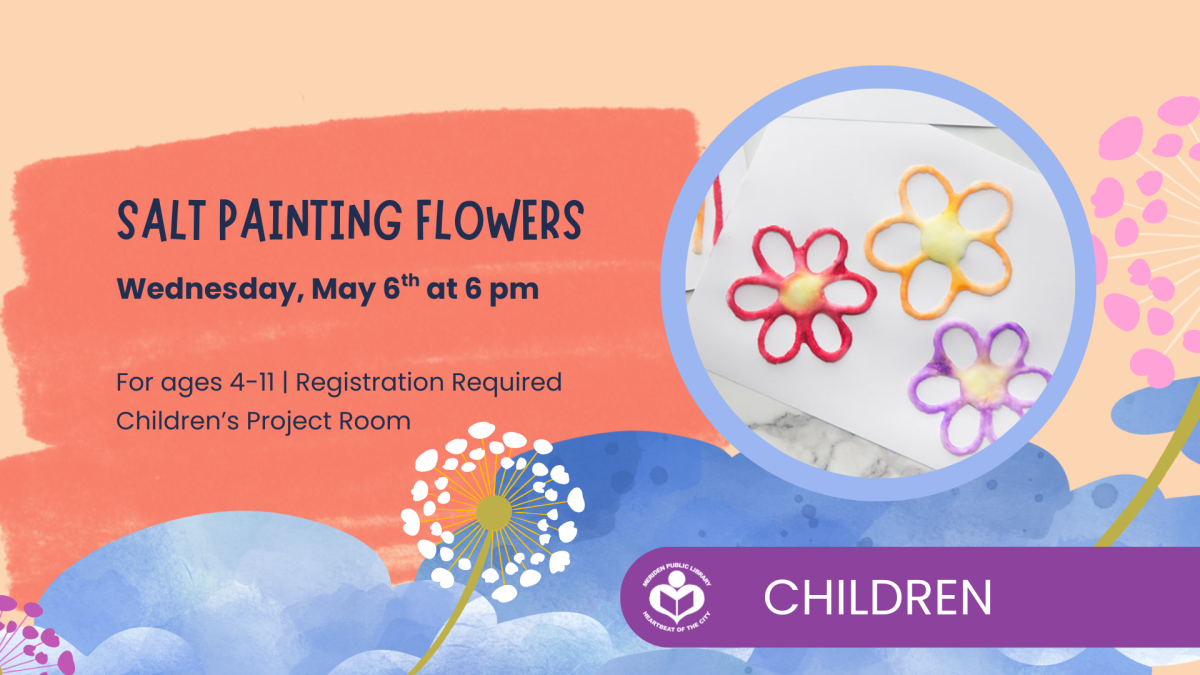 pink, yellow and purple salt flowers to right of verbiage