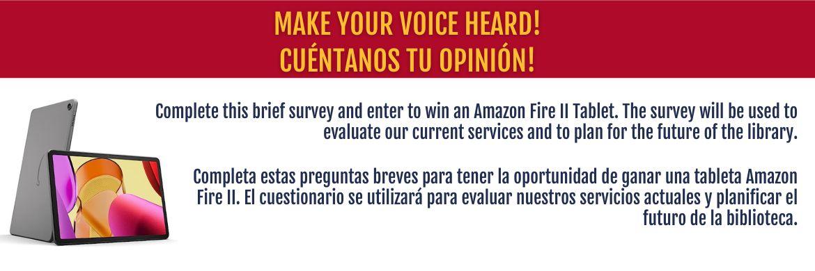 Make your voice heard. Link to Strategic plan survey